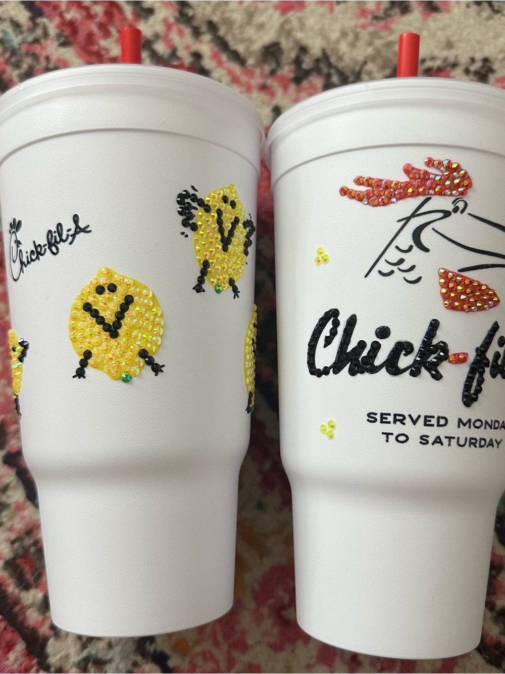 Chick-fil-A Rhinestone Reusable Cups EUC